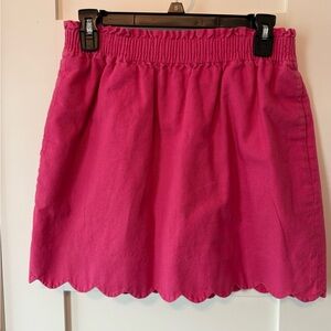 J. Crew Pink Smocked A-Line Mini Skirt